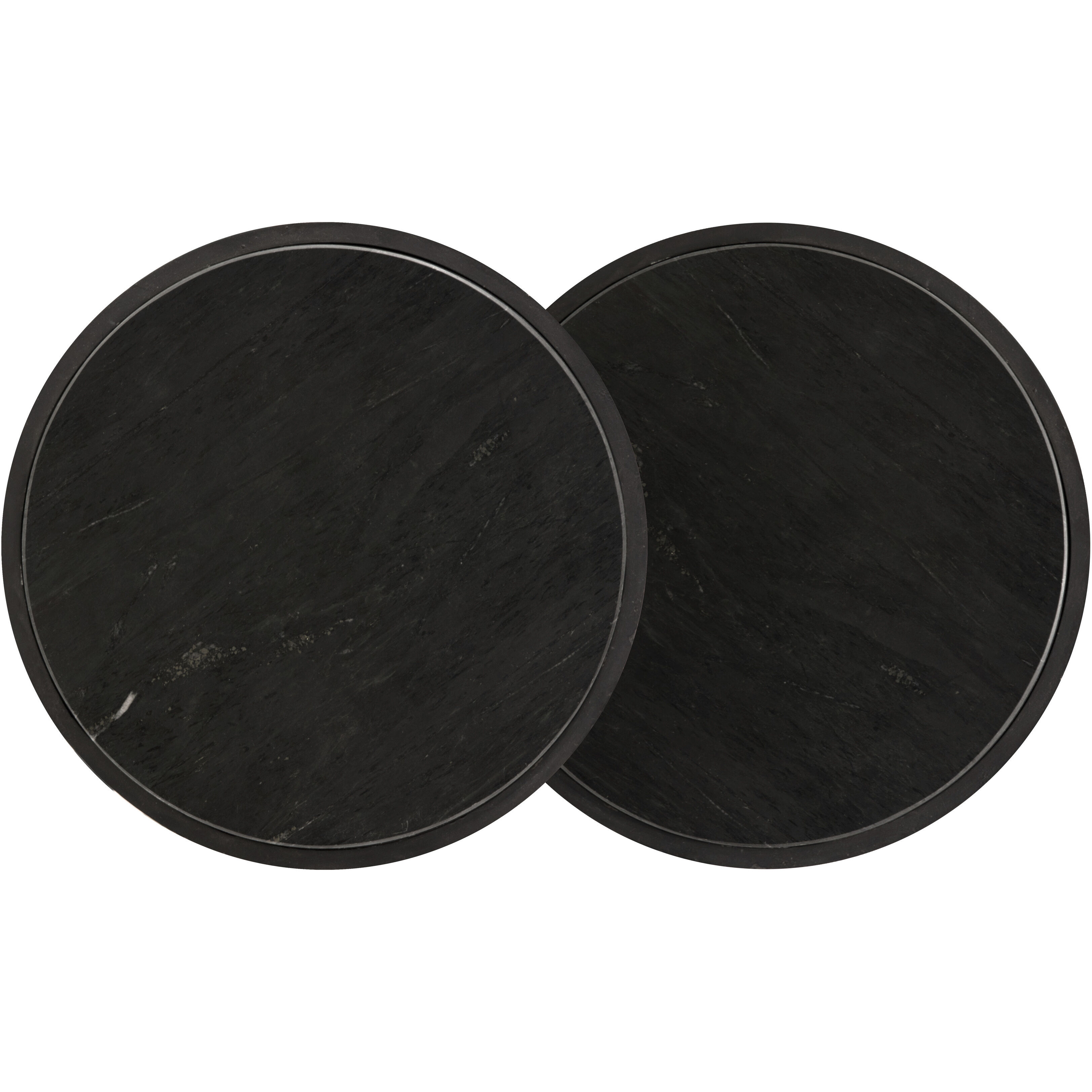 Kyrie 24.5 X 15 inch Black / Antique Brass Nesting End Tables, Set Of 2